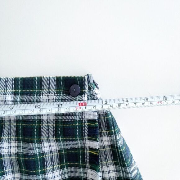 Halpern's Dark Academia Blue Plaid Kilt Skirt Safety Pin Women's 28 - 29 Vintage - Picture 5 of 6